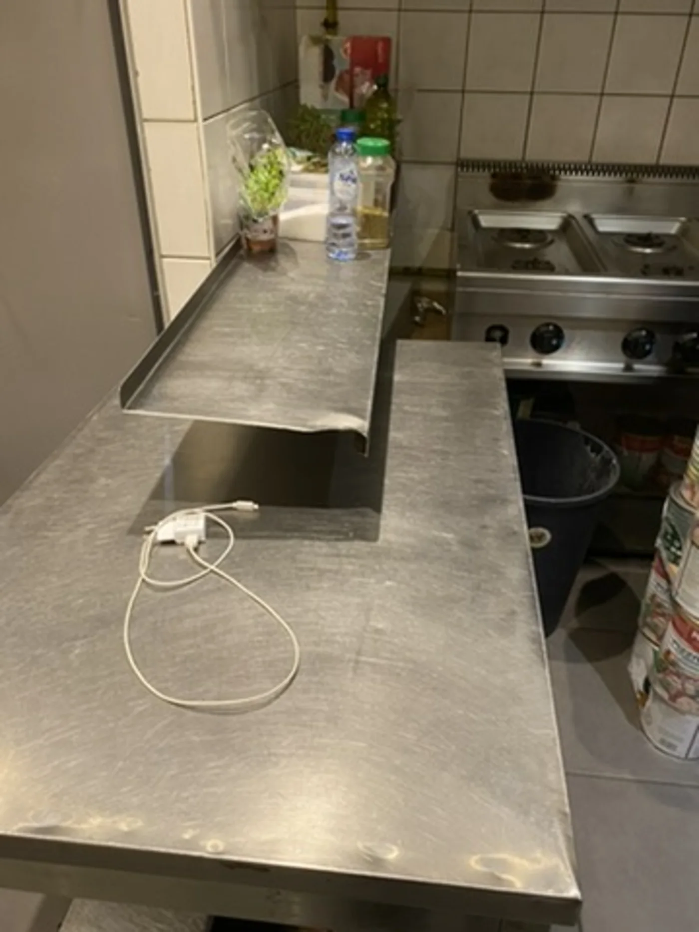 Plan de travail en inox dégraissé